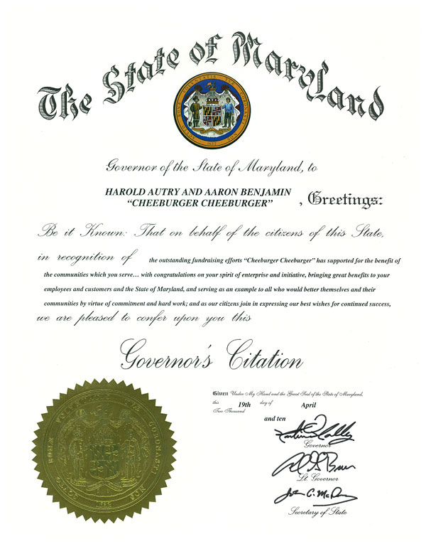 Governor's Citation